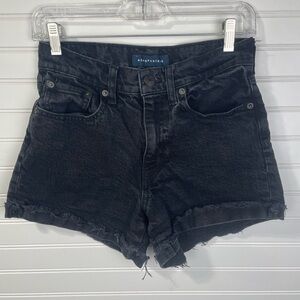 Aeropostale Women's Black Denim Mom Shorts Size 2 Women’s EUC